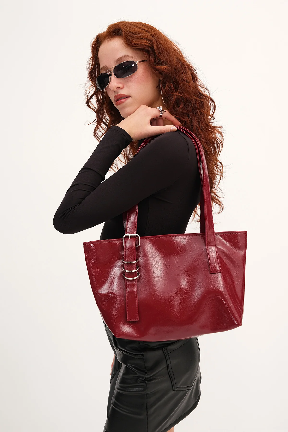 Belt Detail Hand Shoulder Bag - Image 6