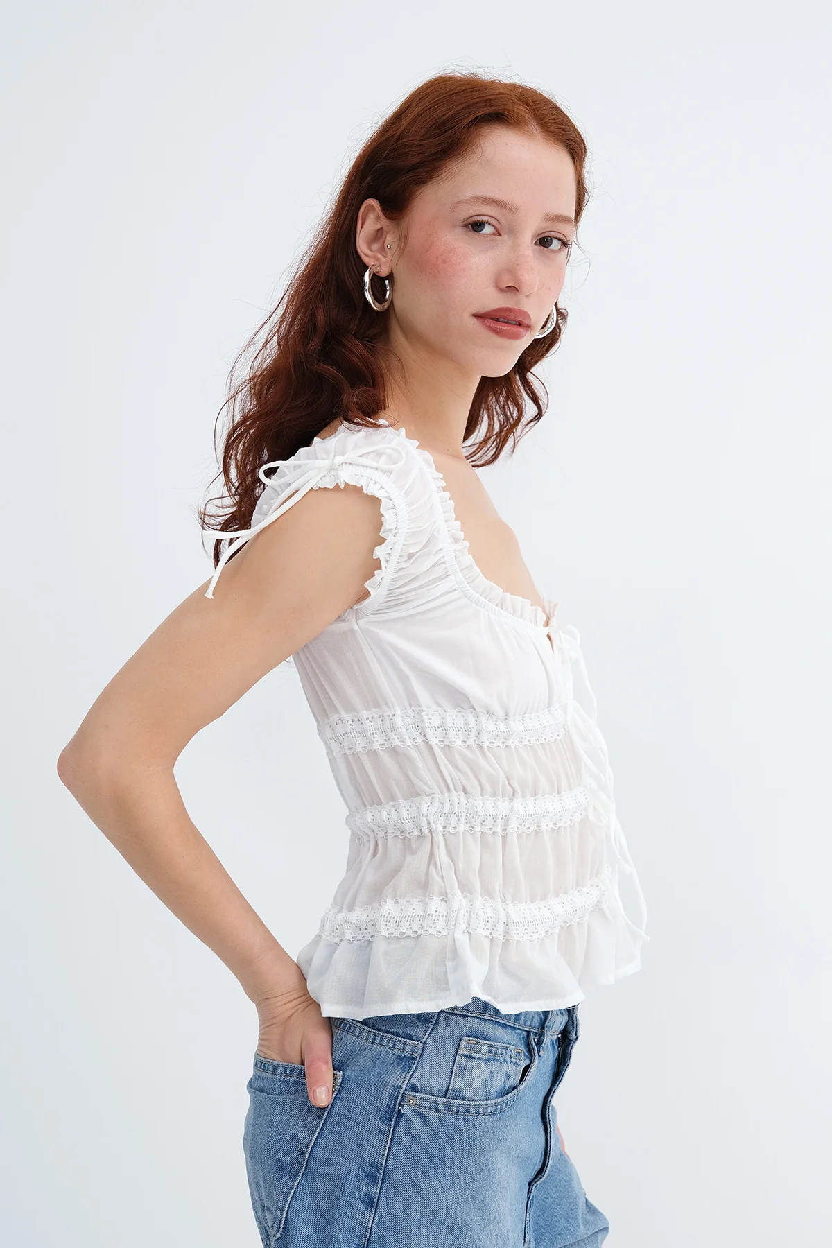 Blouse with Tie Detail - Image 9