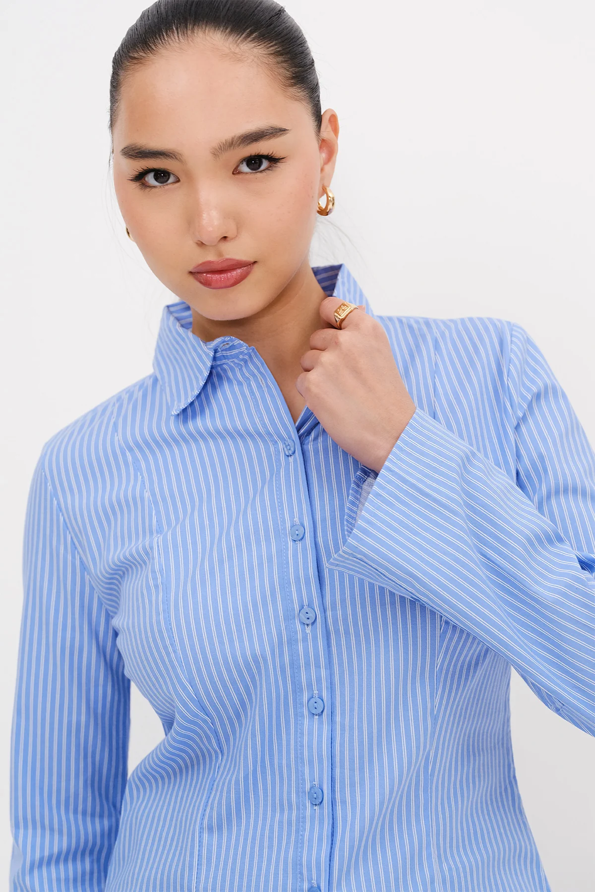 Buttoned Striped Shirt - Image 14