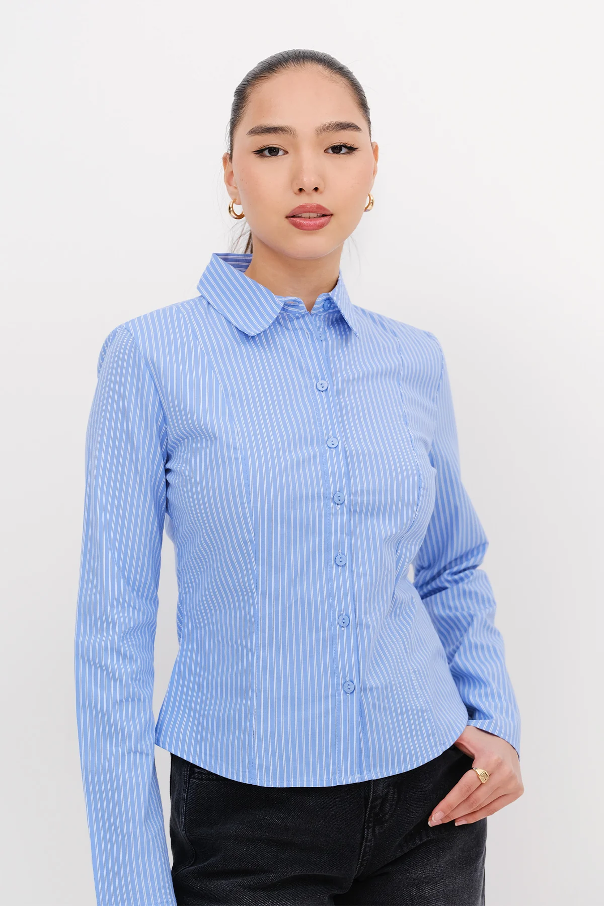 Buttoned Striped Shirt - Image 15