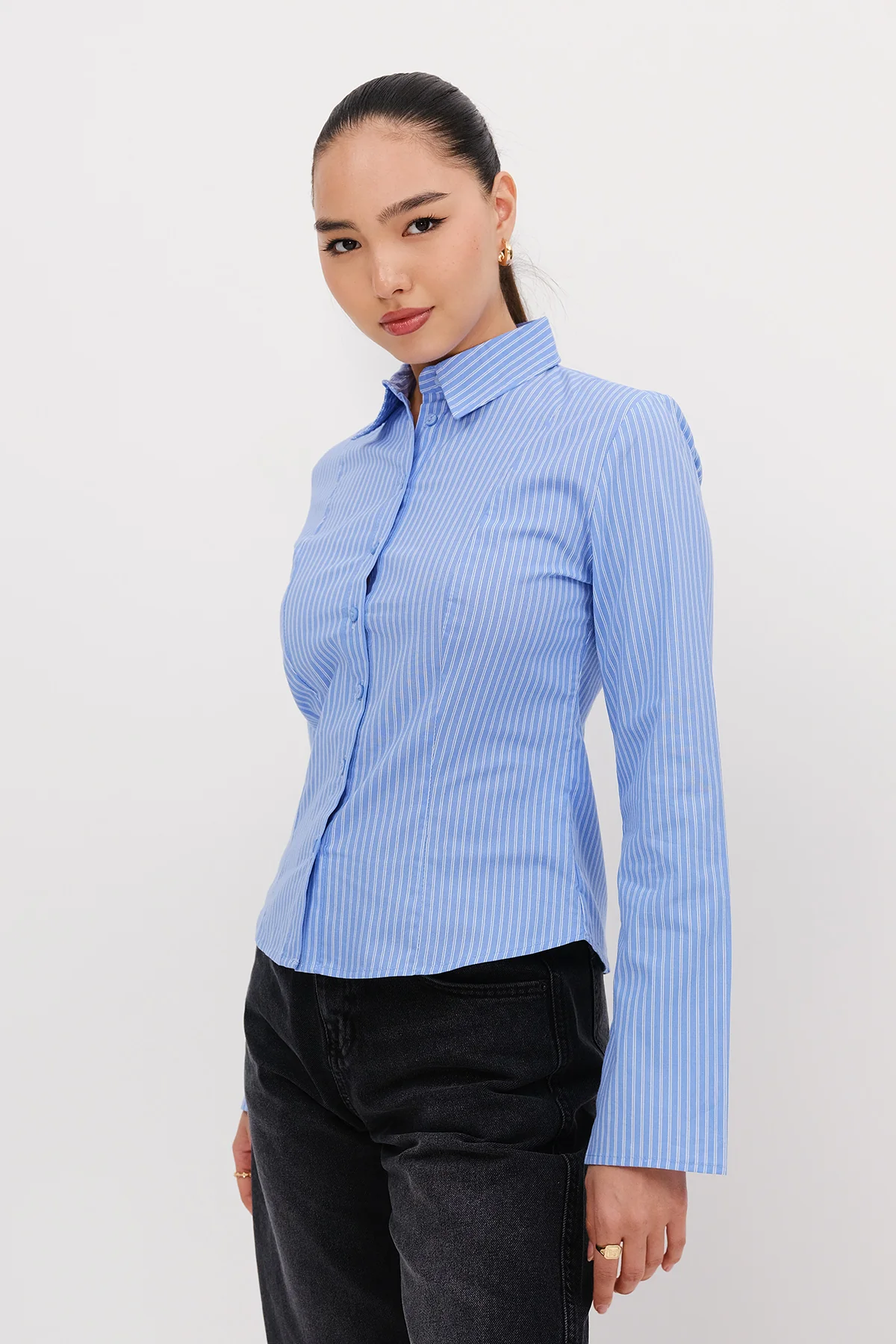 Buttoned Striped Shirt - Image 16
