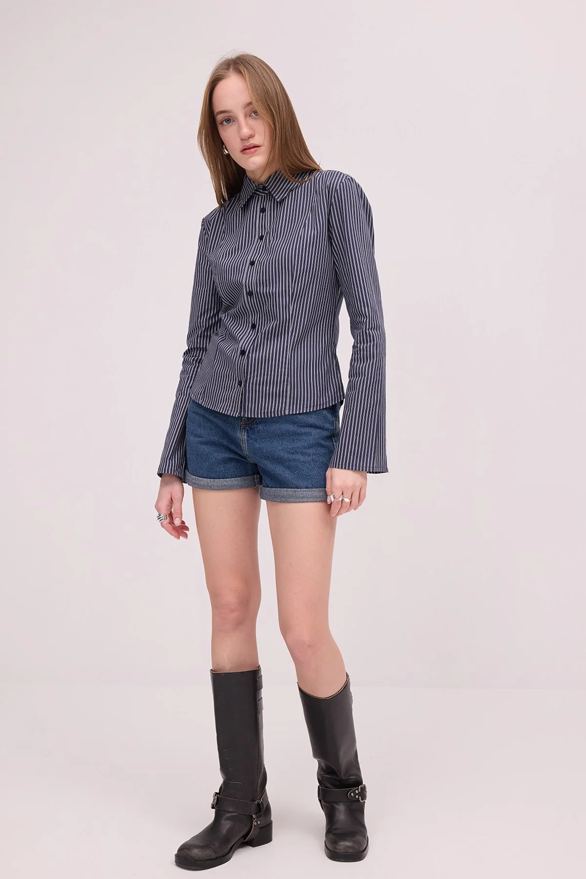 Buttoned Striped Shirt - Image 19