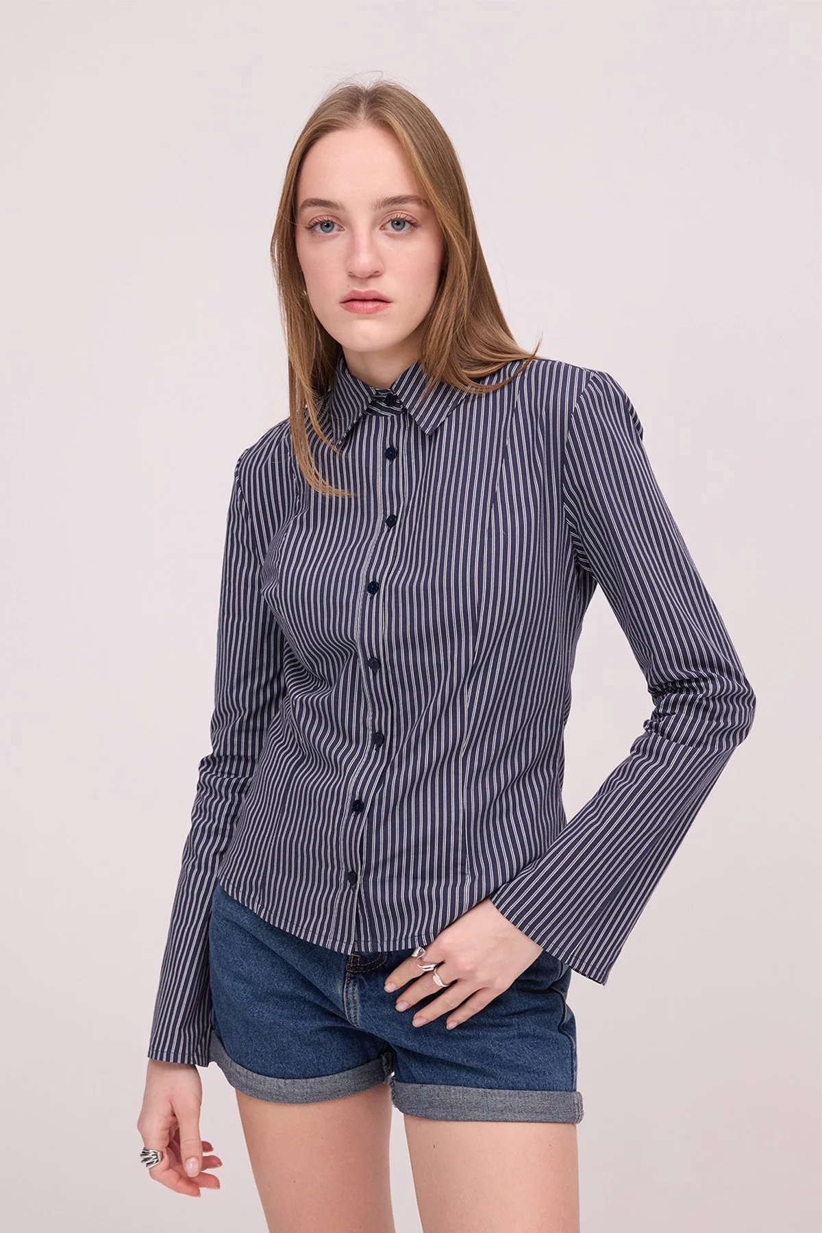 Buttoned Striped Shirt - Image 20