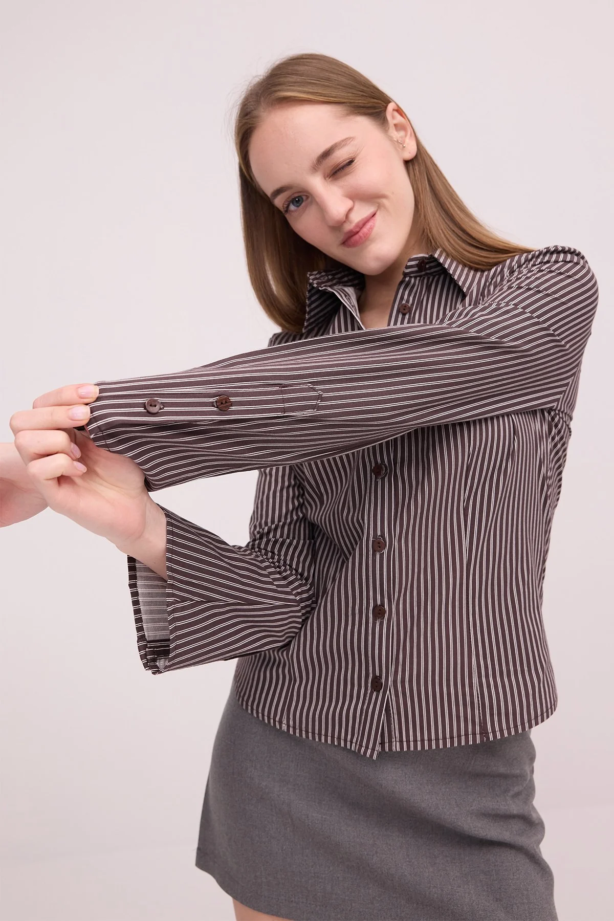 Buttoned Striped Shirt - Image 28