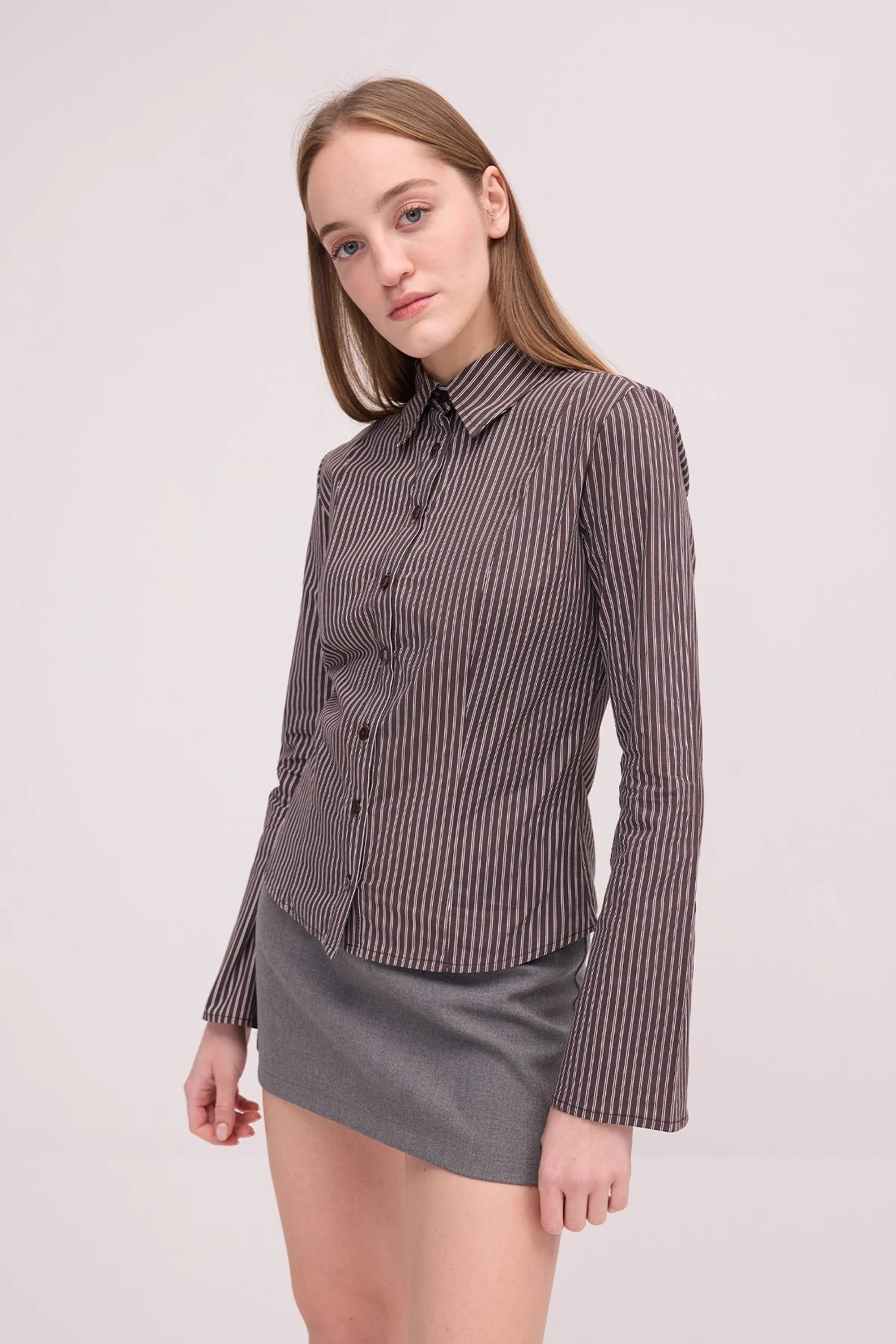 Buttoned Striped Shirt - Image 30
