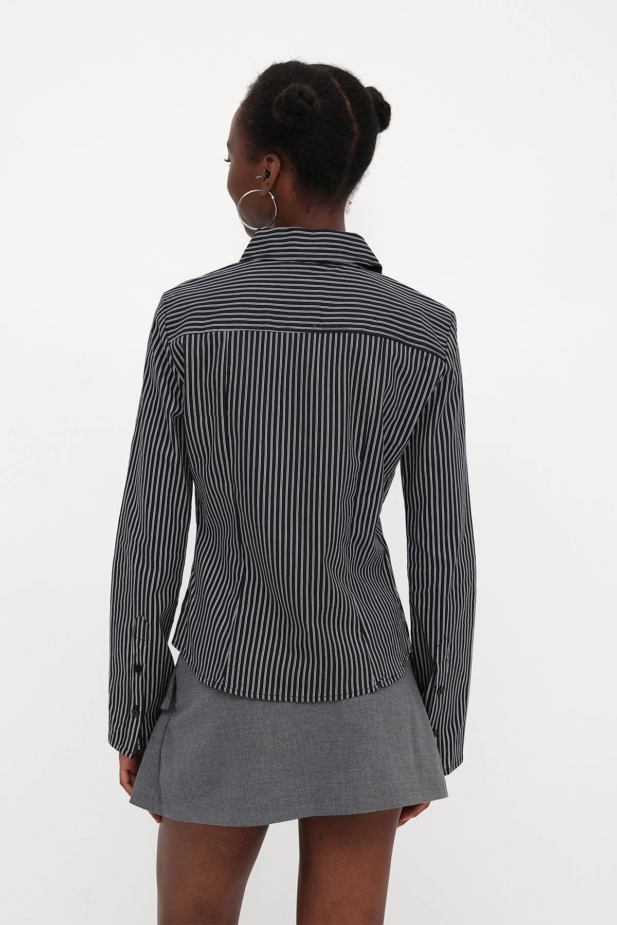 Buttoned Striped Shirt - Image 36