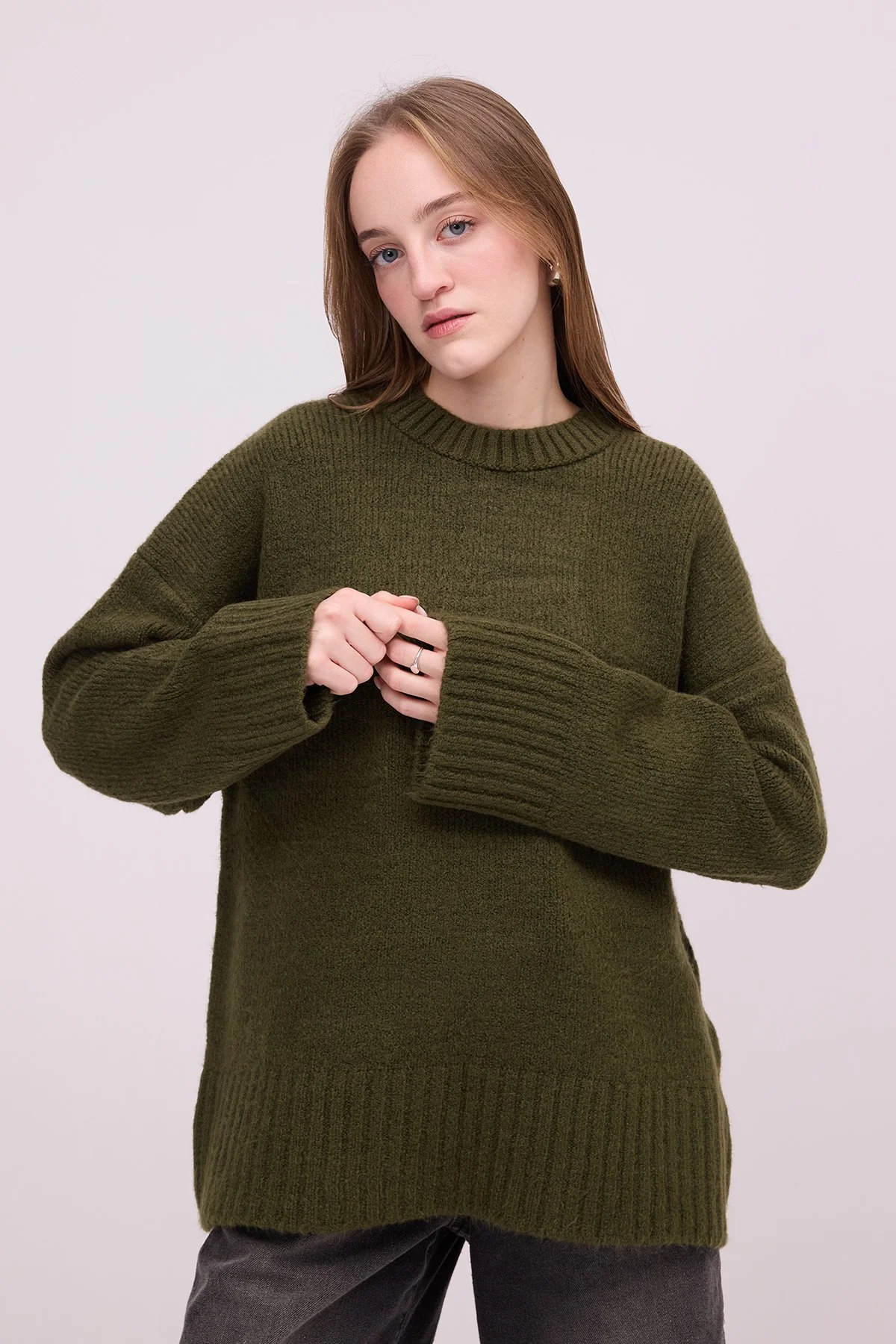Crew Neck Basic Knitwear Sweater - Image 21