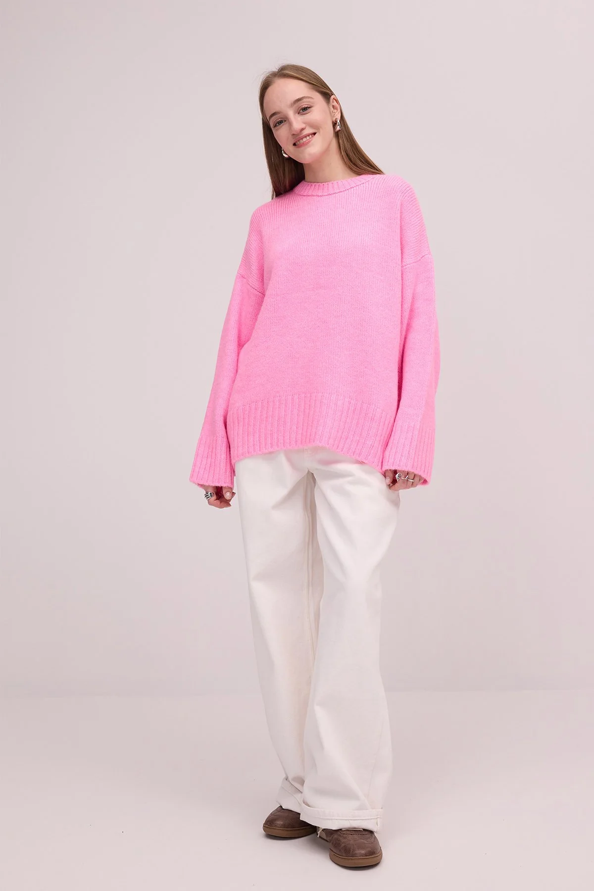 Crew Neck Basic Knitwear Sweater - Image 42