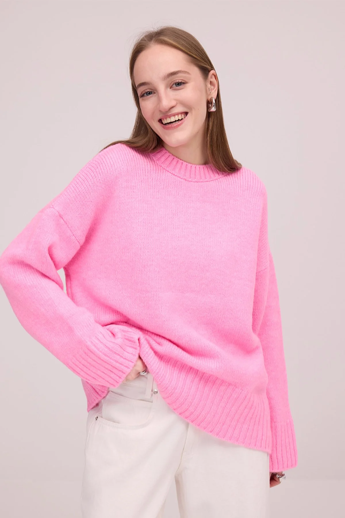 Crew Neck Basic Knitwear Sweater - Image 43