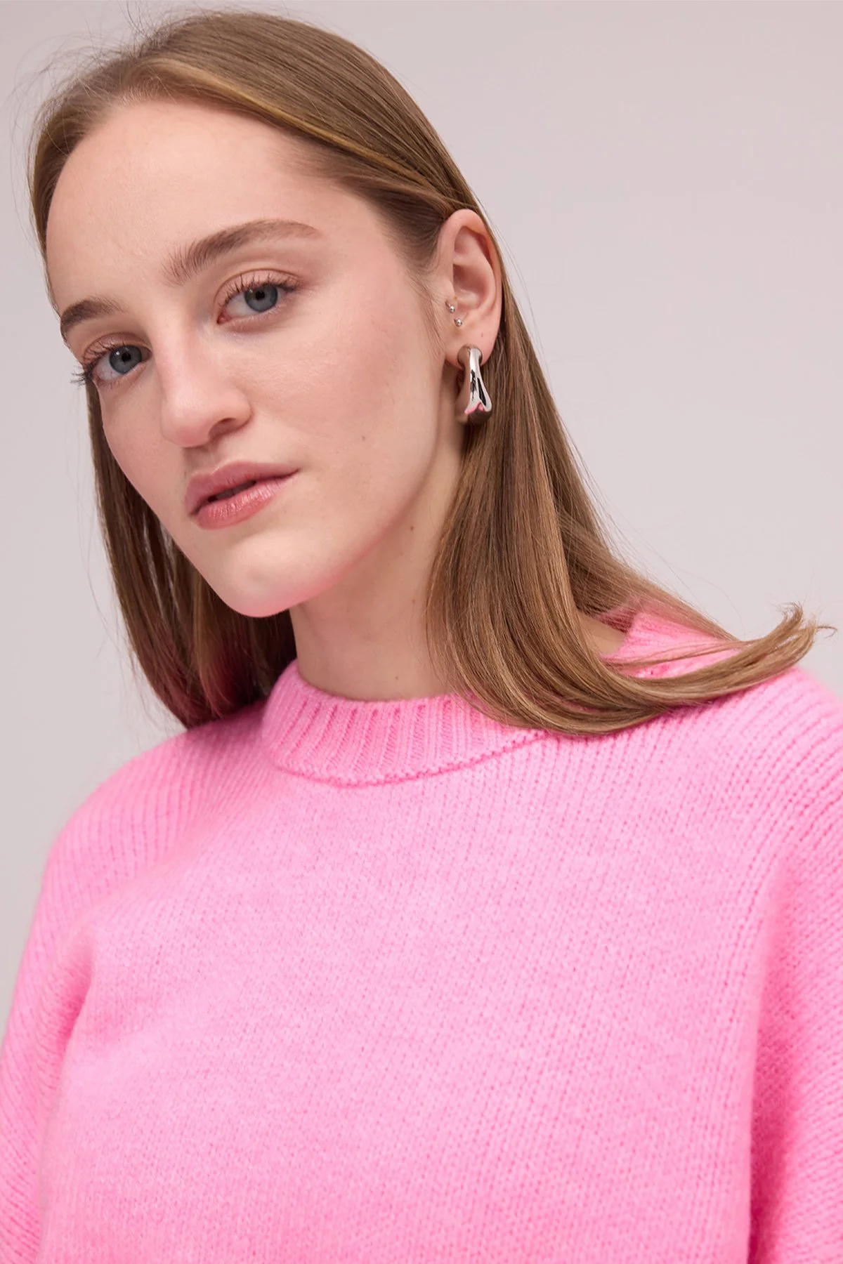 Crew Neck Basic Knitwear Sweater - Image 44
