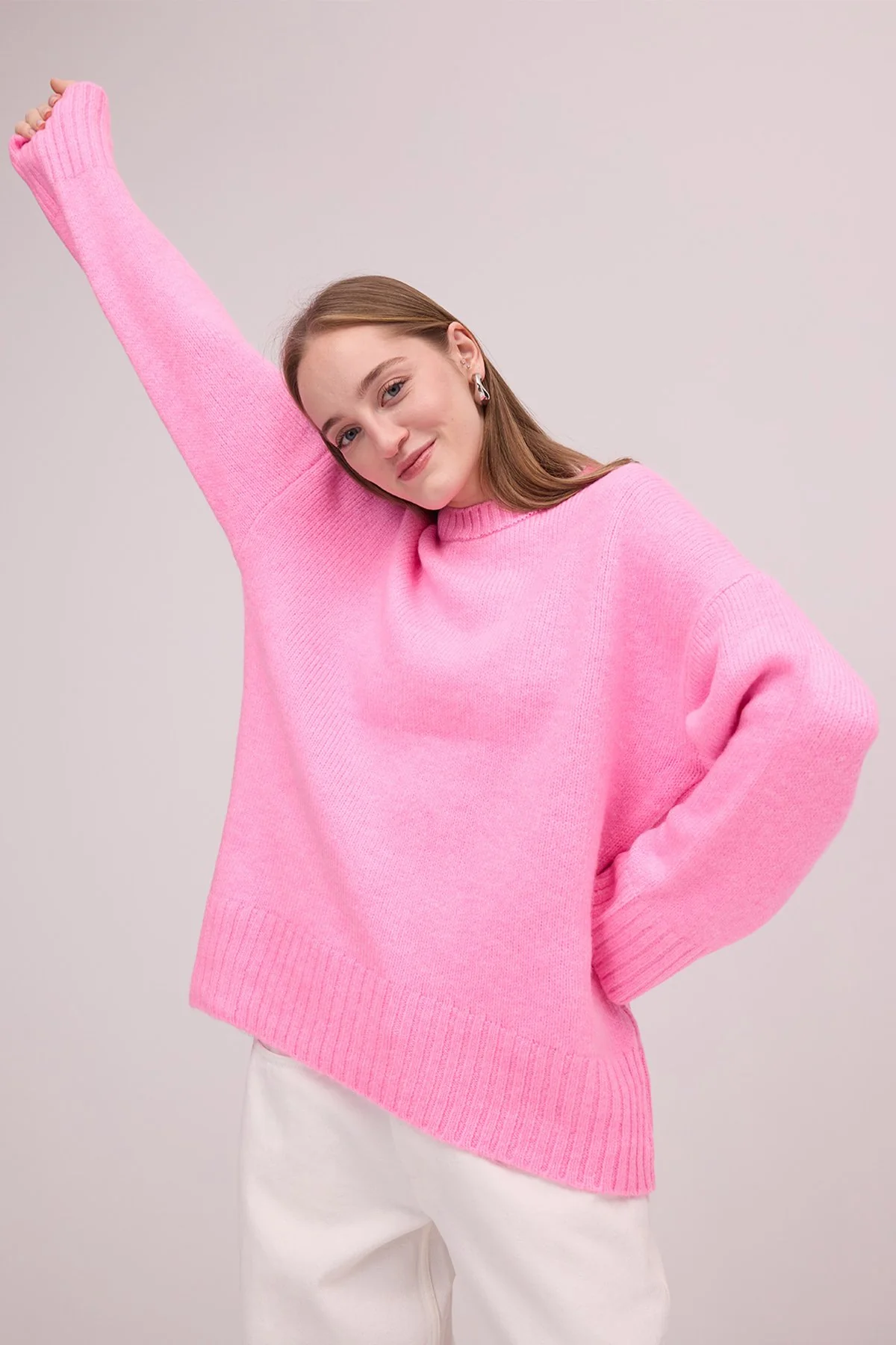 Crew Neck Basic Knitwear Sweater - Image 45