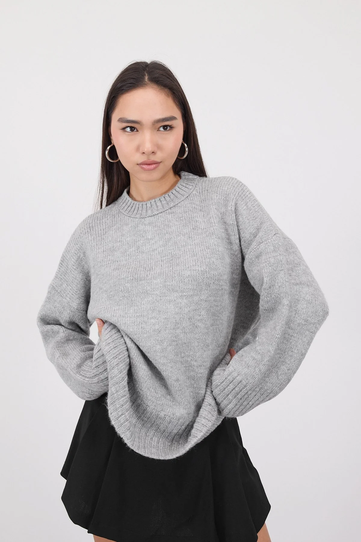 Crew Neck Basic Knitwear Sweater - Image 50