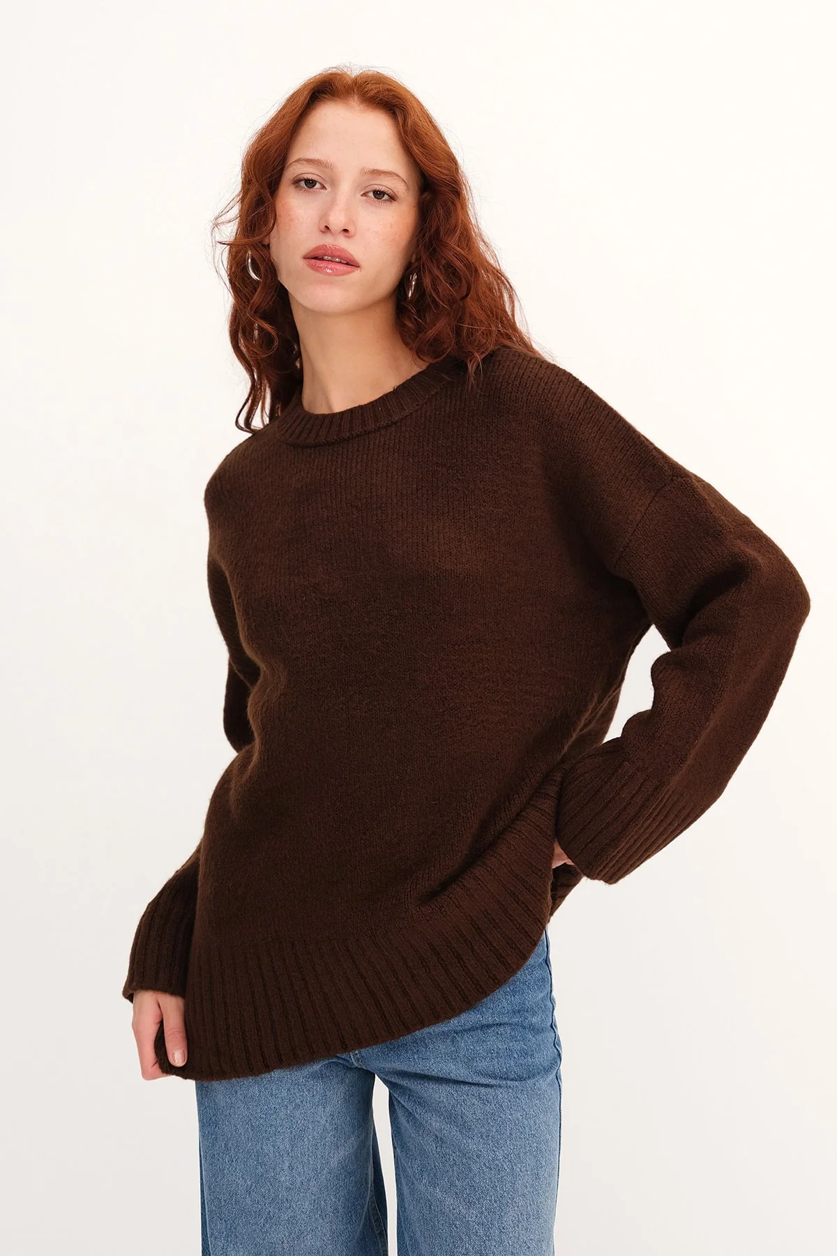 Crew Neck Basic Knitwear Sweater - Image 57