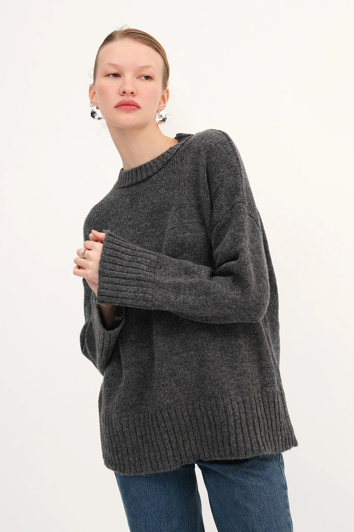 Crew Neck Basic Knitwear Sweater - Image 58
