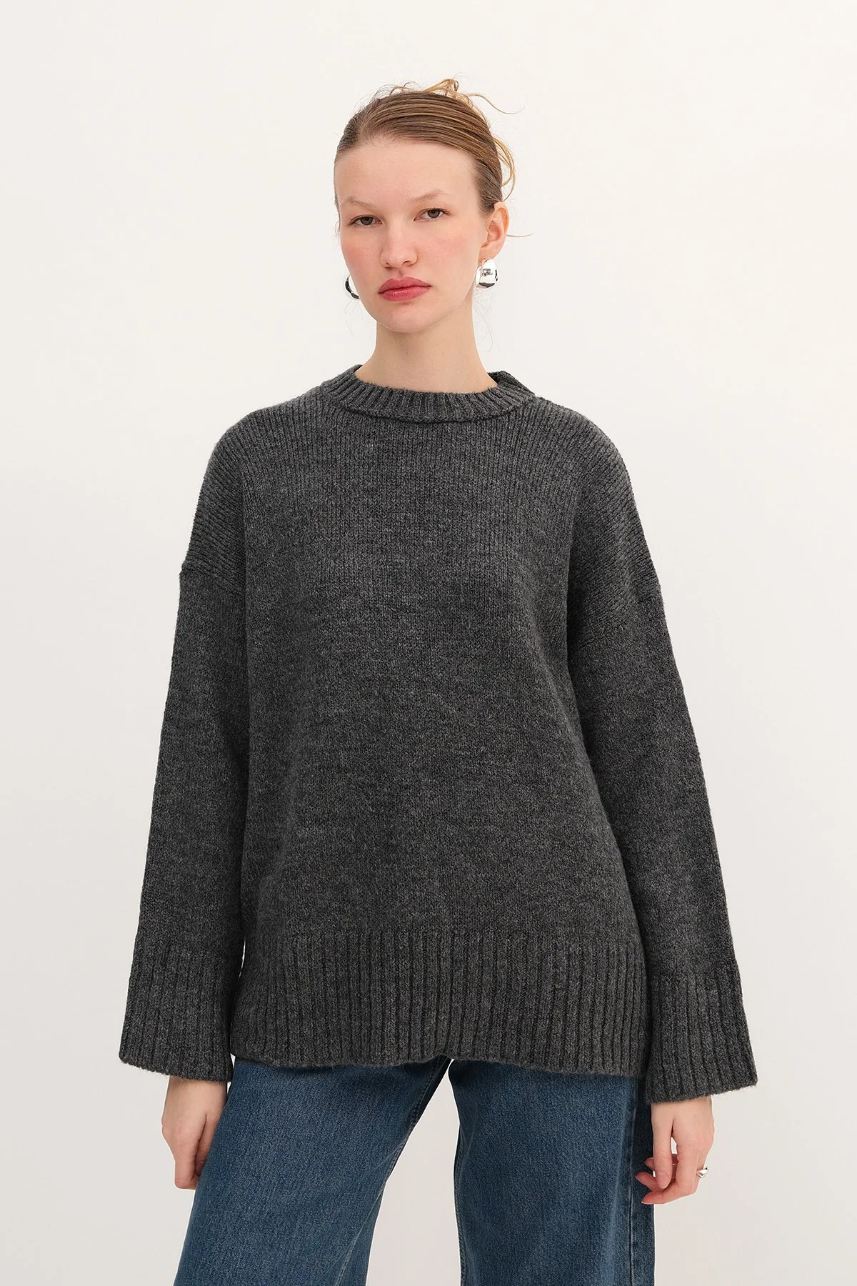 Crew Neck Basic Knitwear Sweater - Image 63