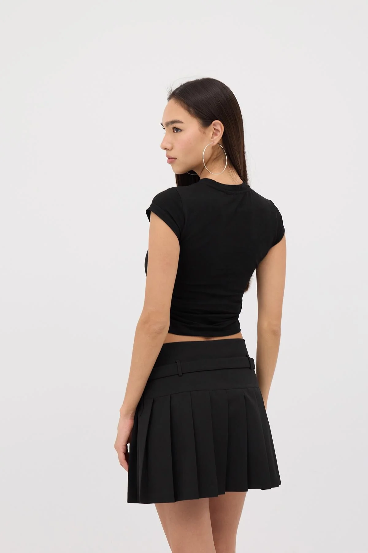 Crew Neck Side Gathered Blouse - Image 33