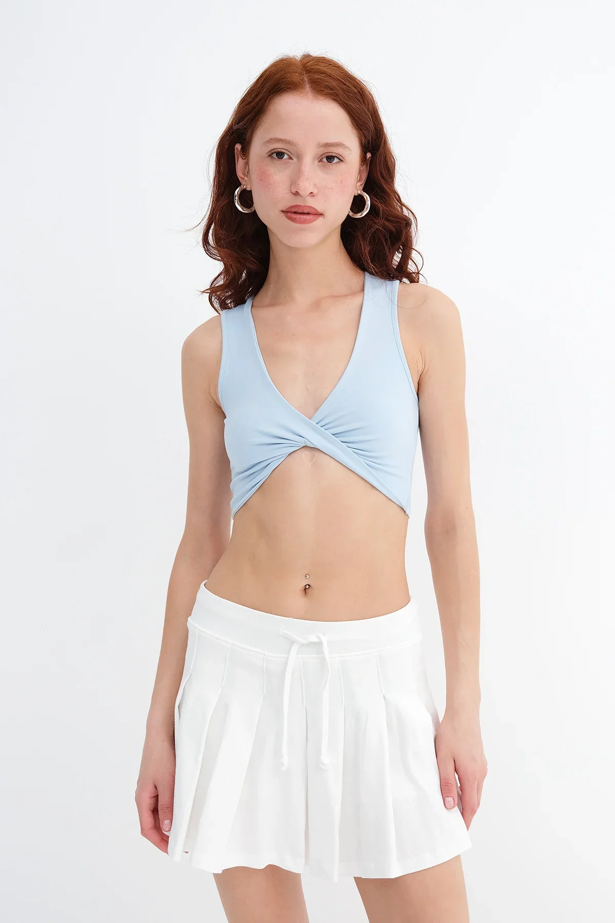 Crop Tank Top with Knot Detail - Image 30