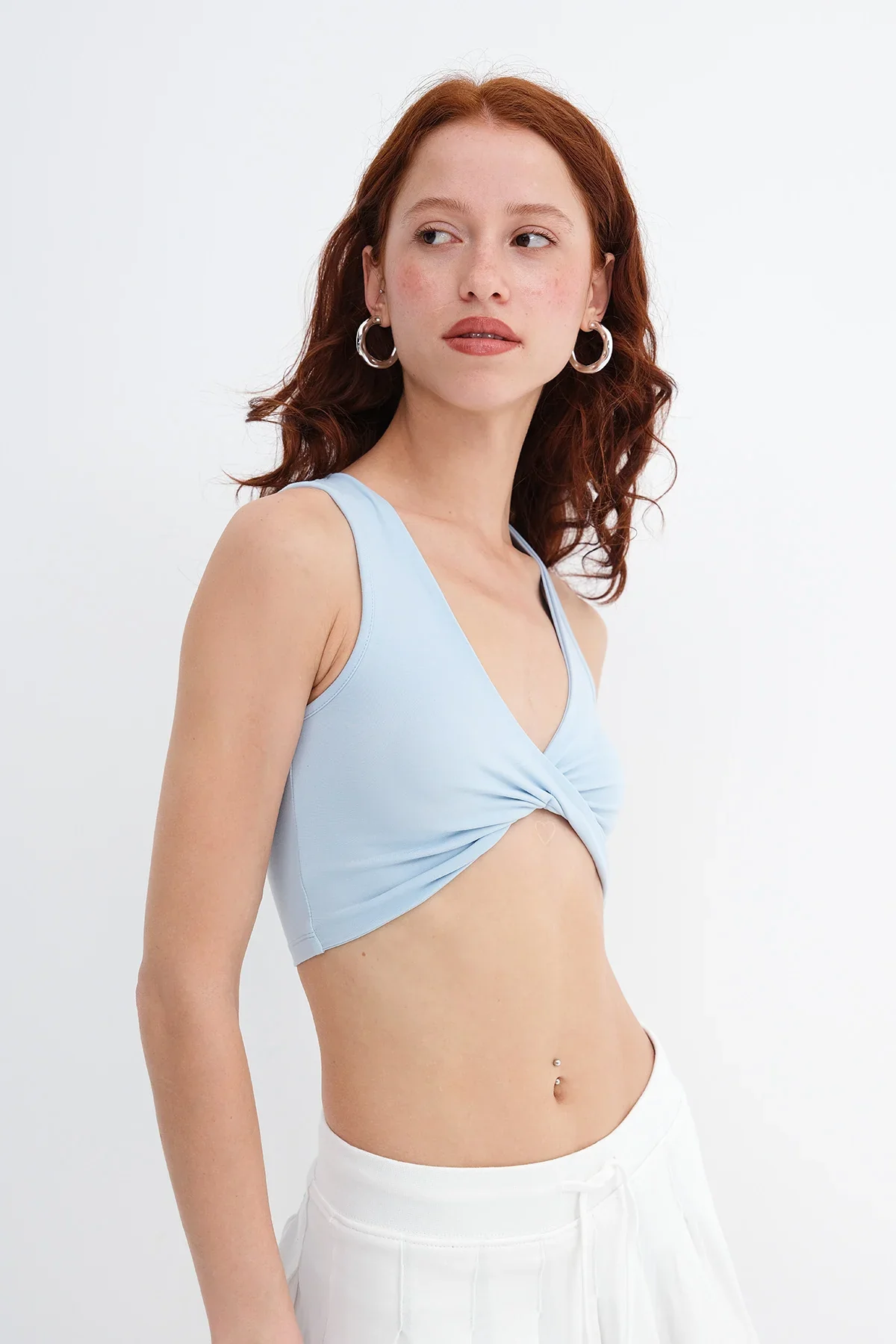 Crop Tank Top with Knot Detail - Image 34