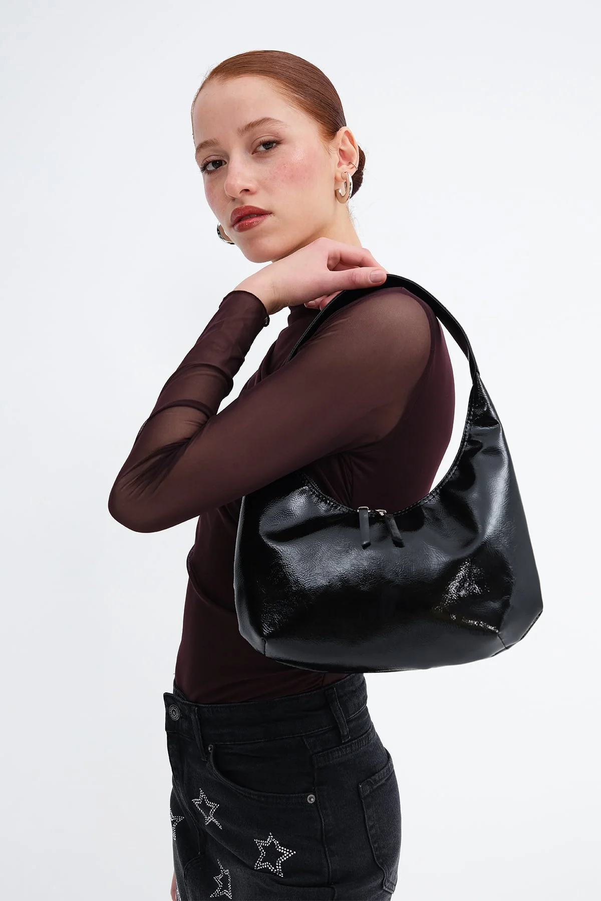 Double Zipper Baguette Bag - Image 10