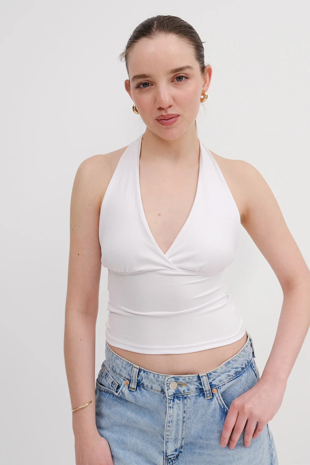Halter Neck Crop Blouse - Image 41