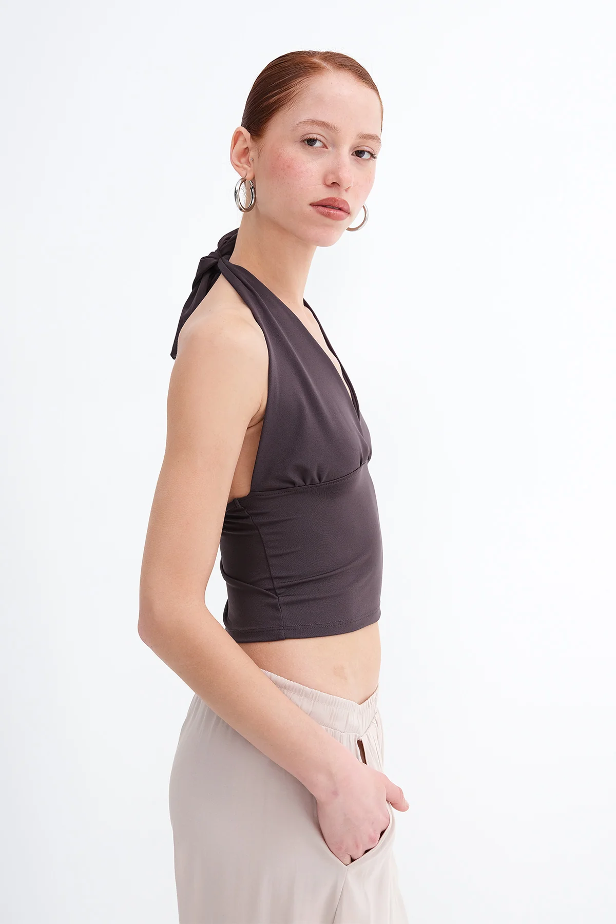 Halter Neck Crop Blouse - Image 7