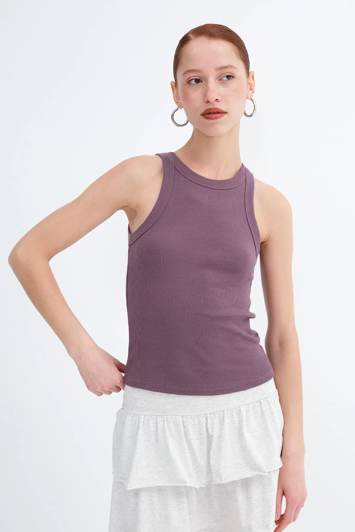 Halter Neck Top With Ribbed - Image 10