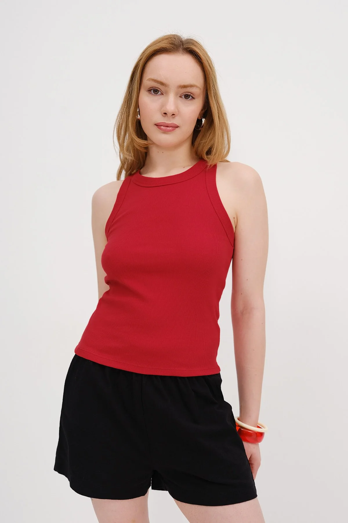 Halter Neck Top With Ribbed - Image 102