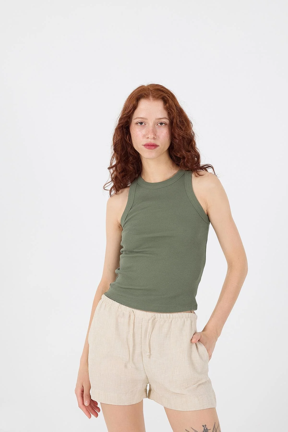 Halter Neck Top With Ribbed - Image 56