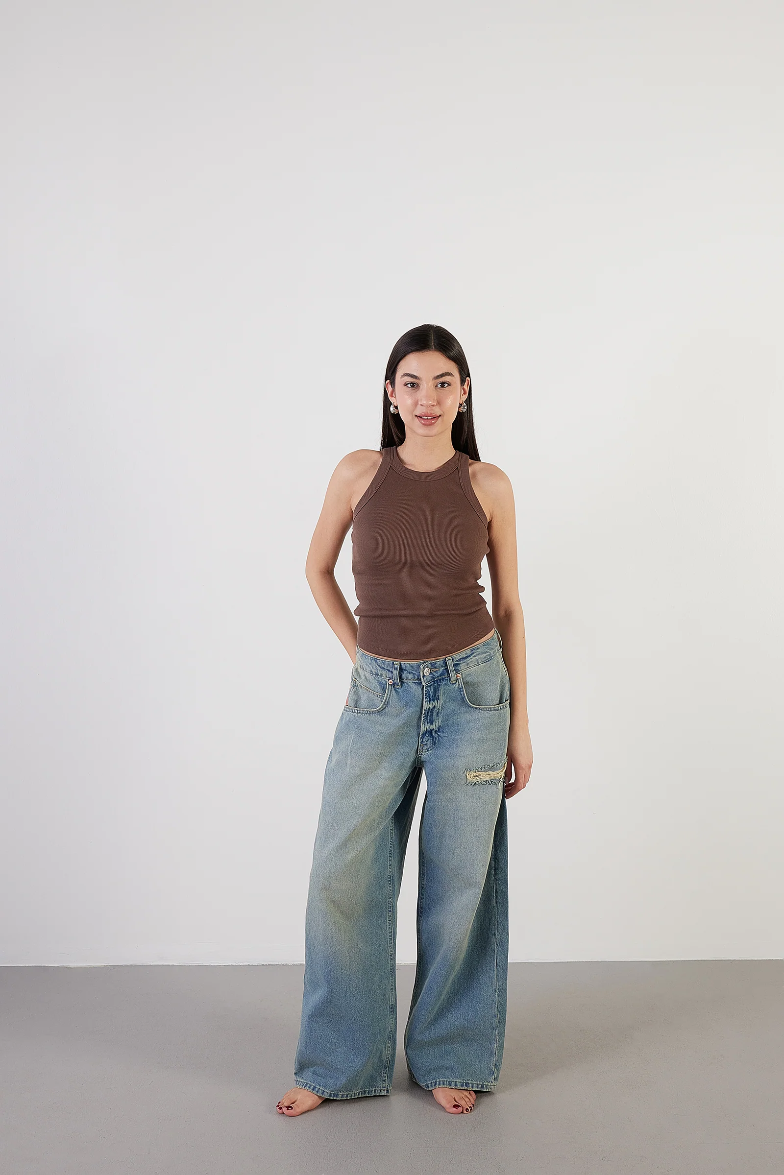 Halter Neck Top With Ribbed - Image 58