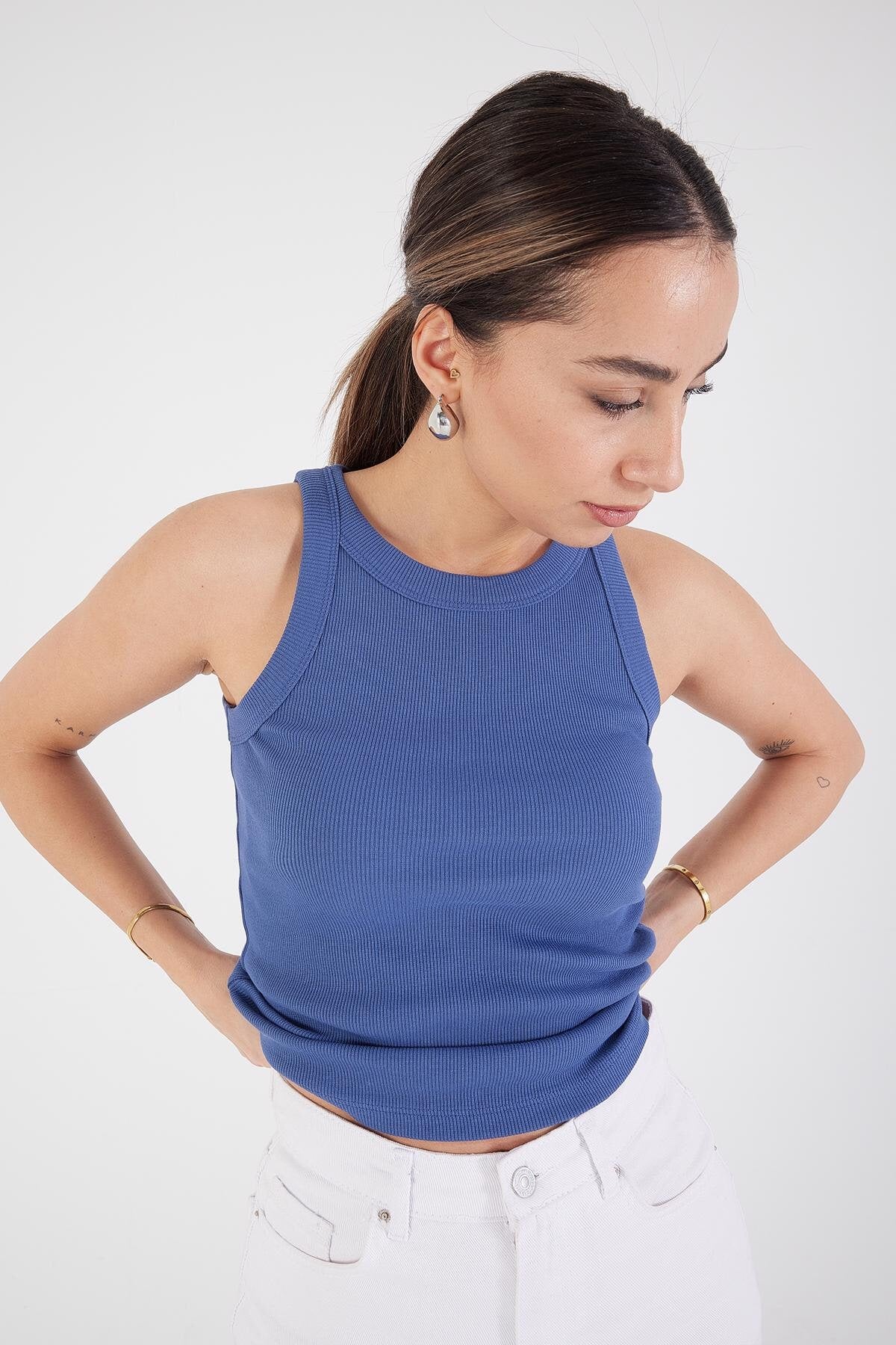 Halter Neck Top With Ribbed - Image 64
