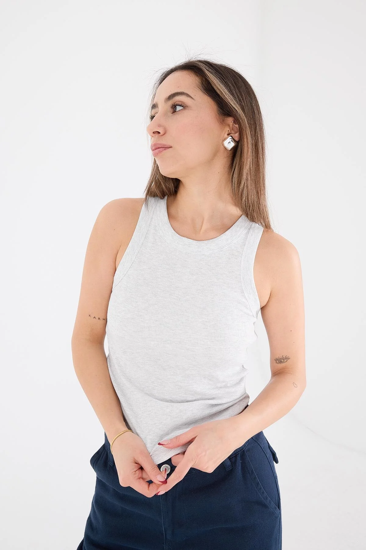 Halter Neck Top With Ribbed - Image 70