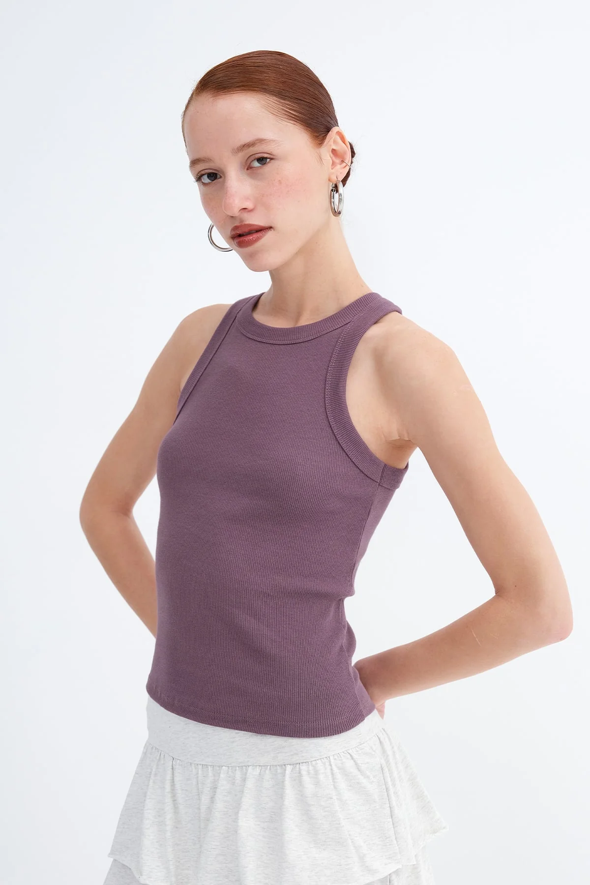 Halter Neck Top With Ribbed - Image 8