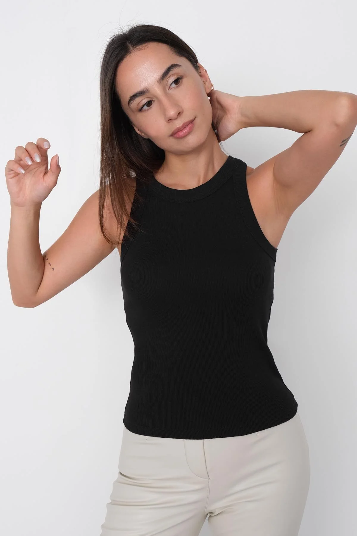 Halter Neck Top With Ribbed - Image 92
