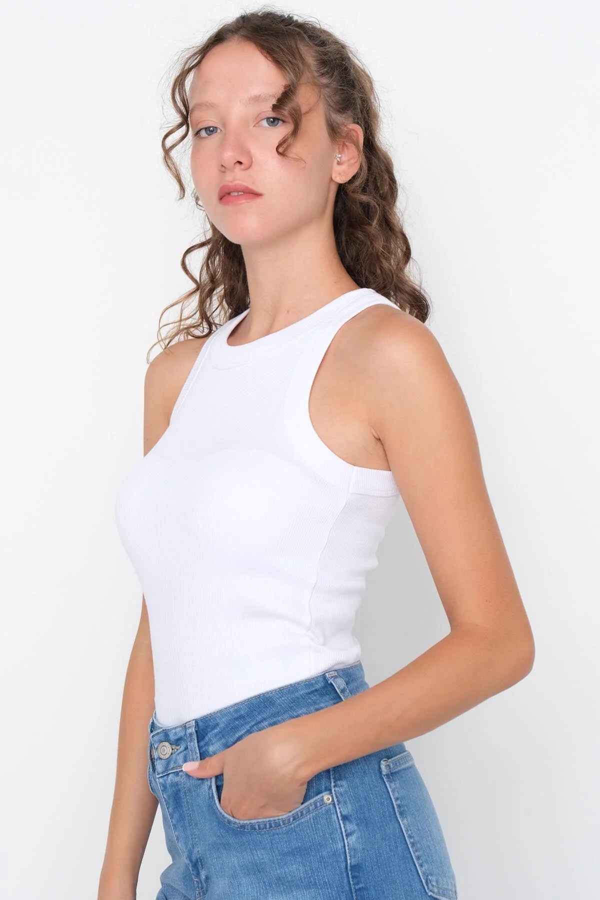 Halter Neck Top With Ribbed - Image 97