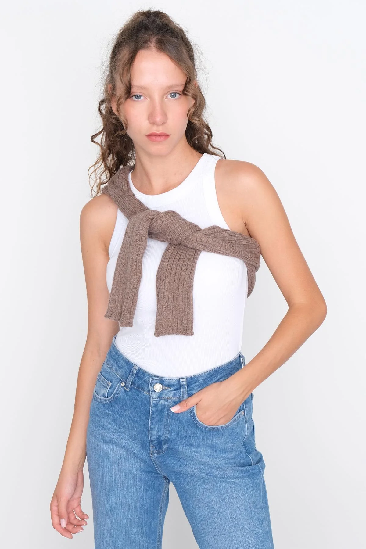 Halter Neck Top With Ribbed - Image 98