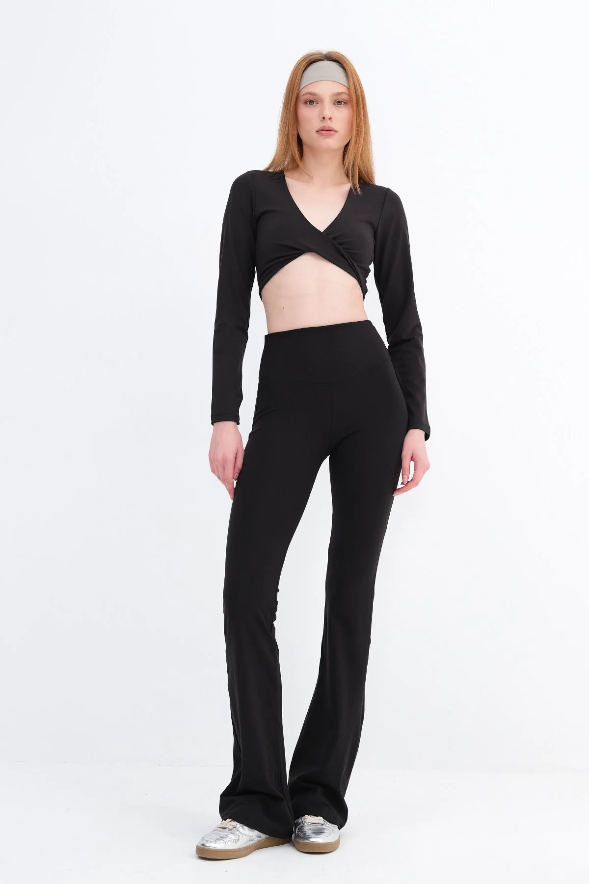 High Waist Flare Leg Tights - Image 25