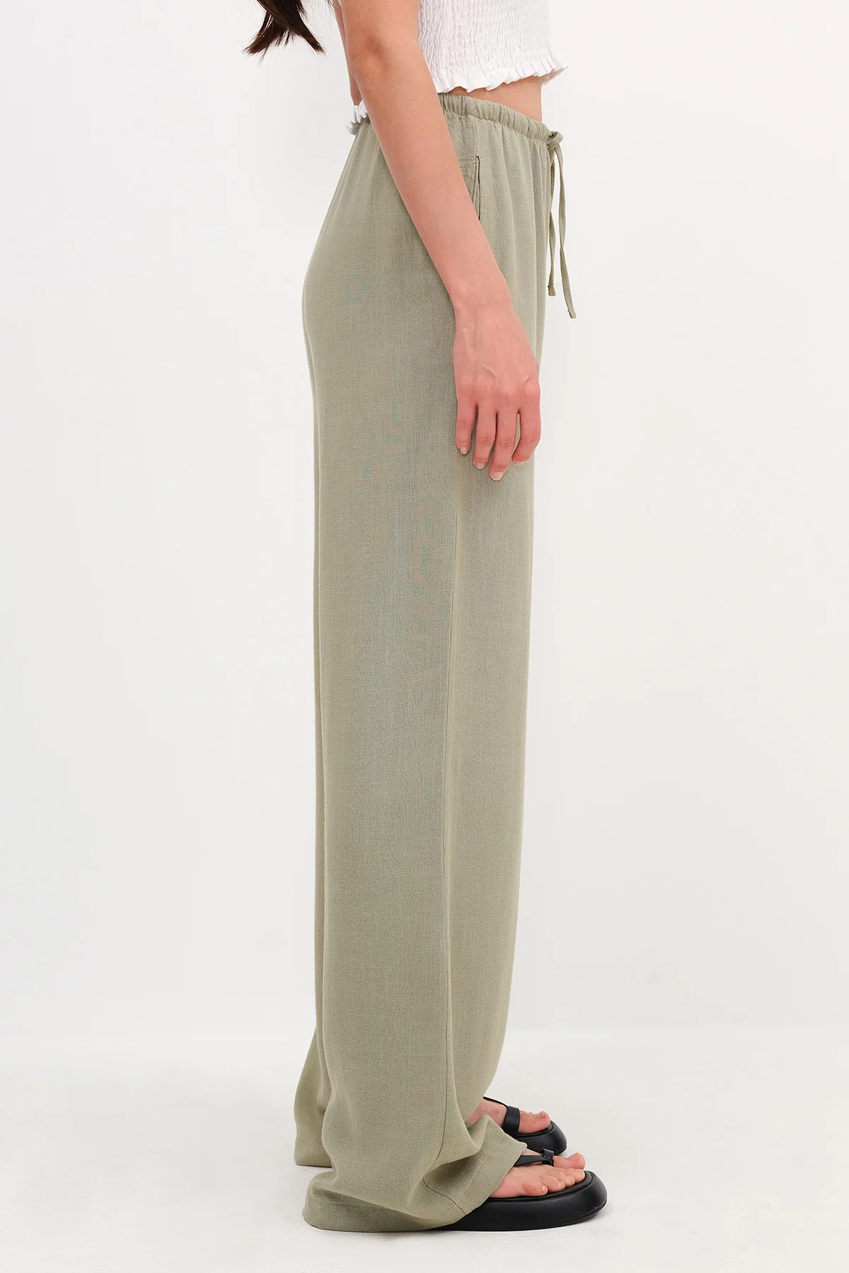 Linen-Blend Tie-Waist Wide Leg Pants - Image 29