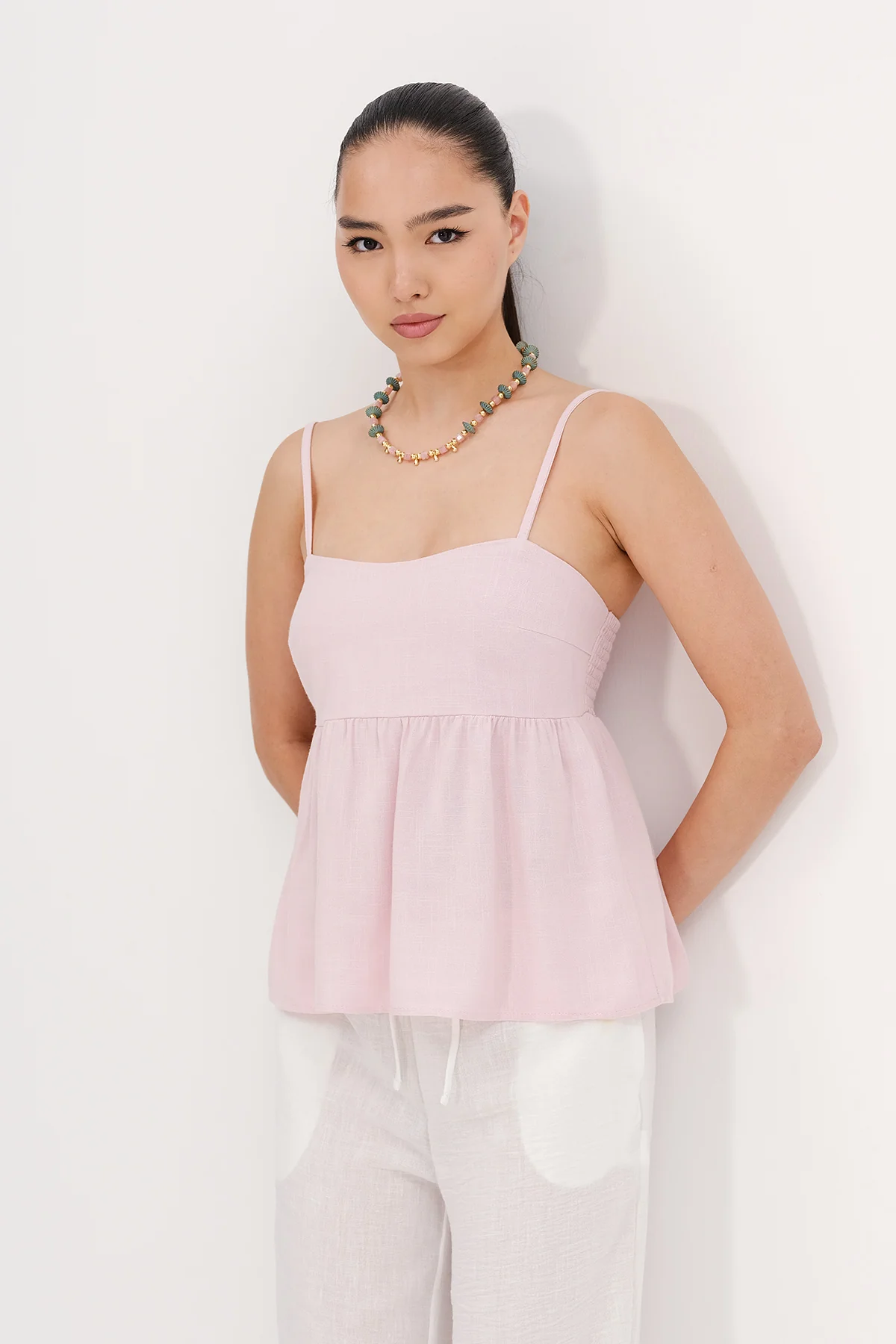Linen Blended Rope Strap Undershirt - Image 10