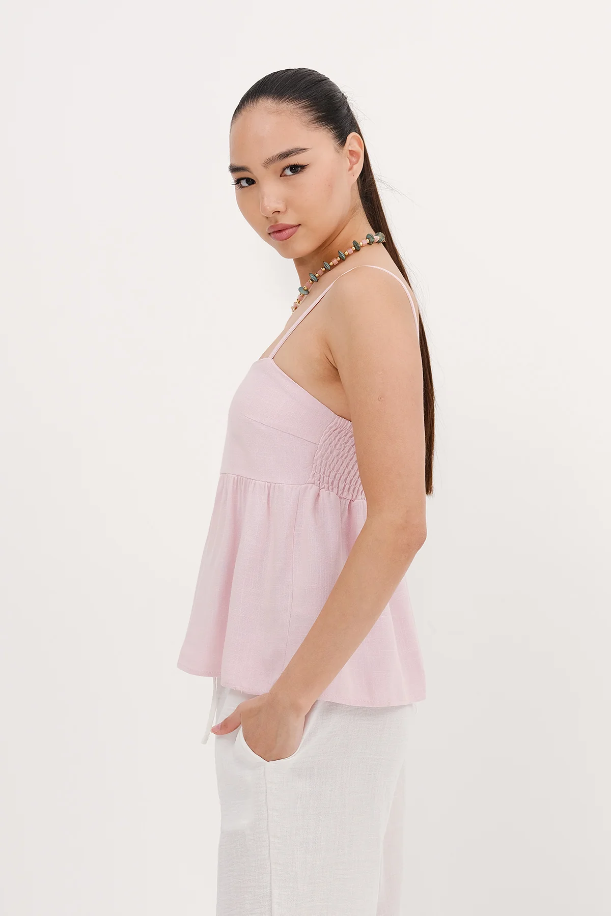 Linen Blended Rope Strap Undershirt - Image 11