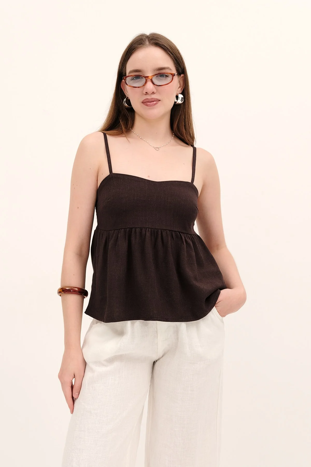 Linen Blended Rope Strap Undershirt - Image 13