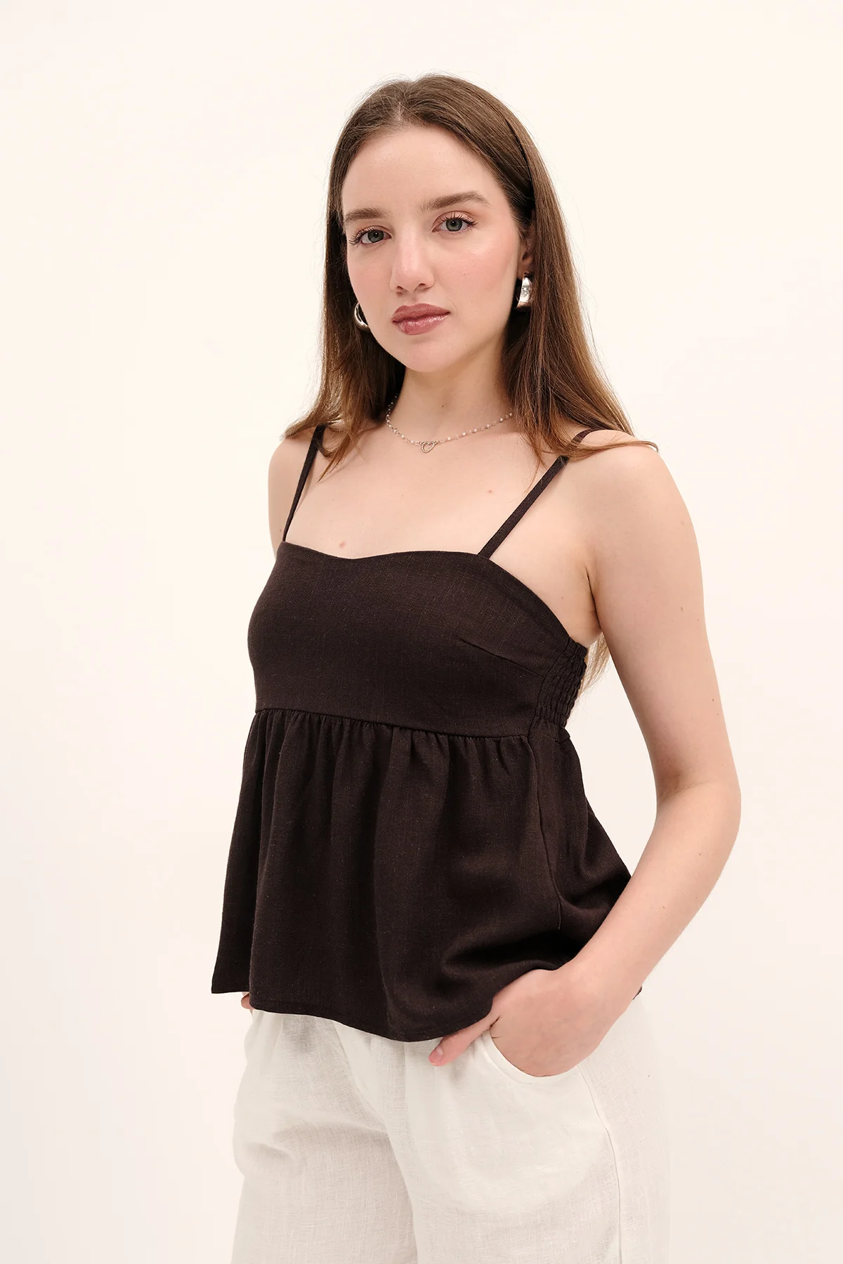 Linen Blended Rope Strap Undershirt - Image 14