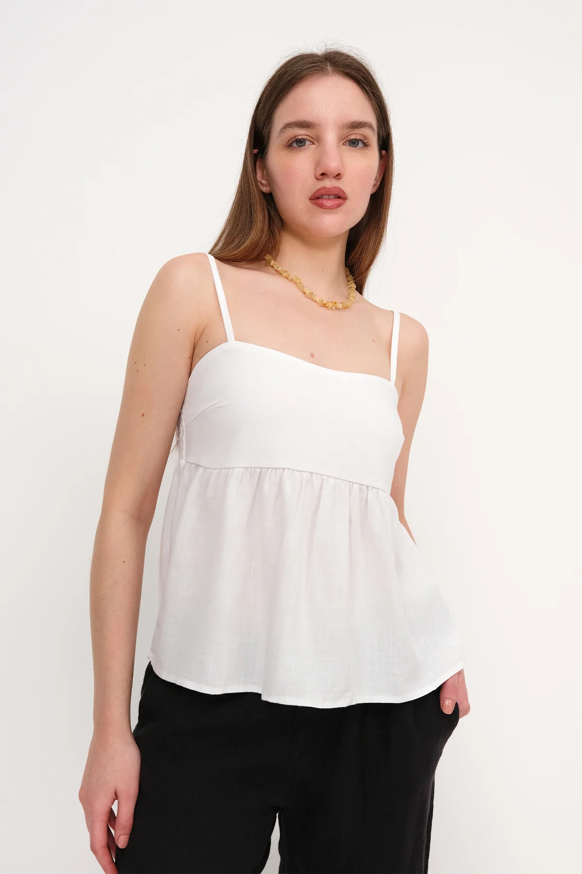 Linen Blended Rope Strap Undershirt - Image 24