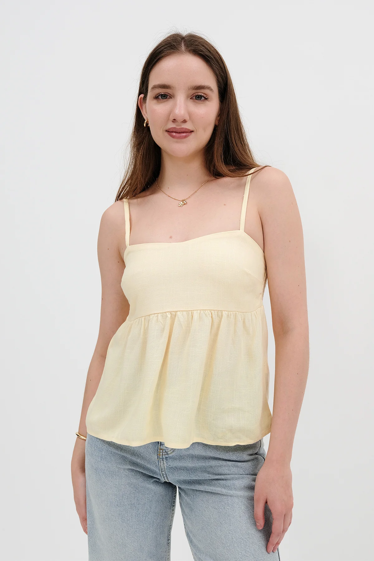 Linen Blended Rope Strap Undershirt - Image 4