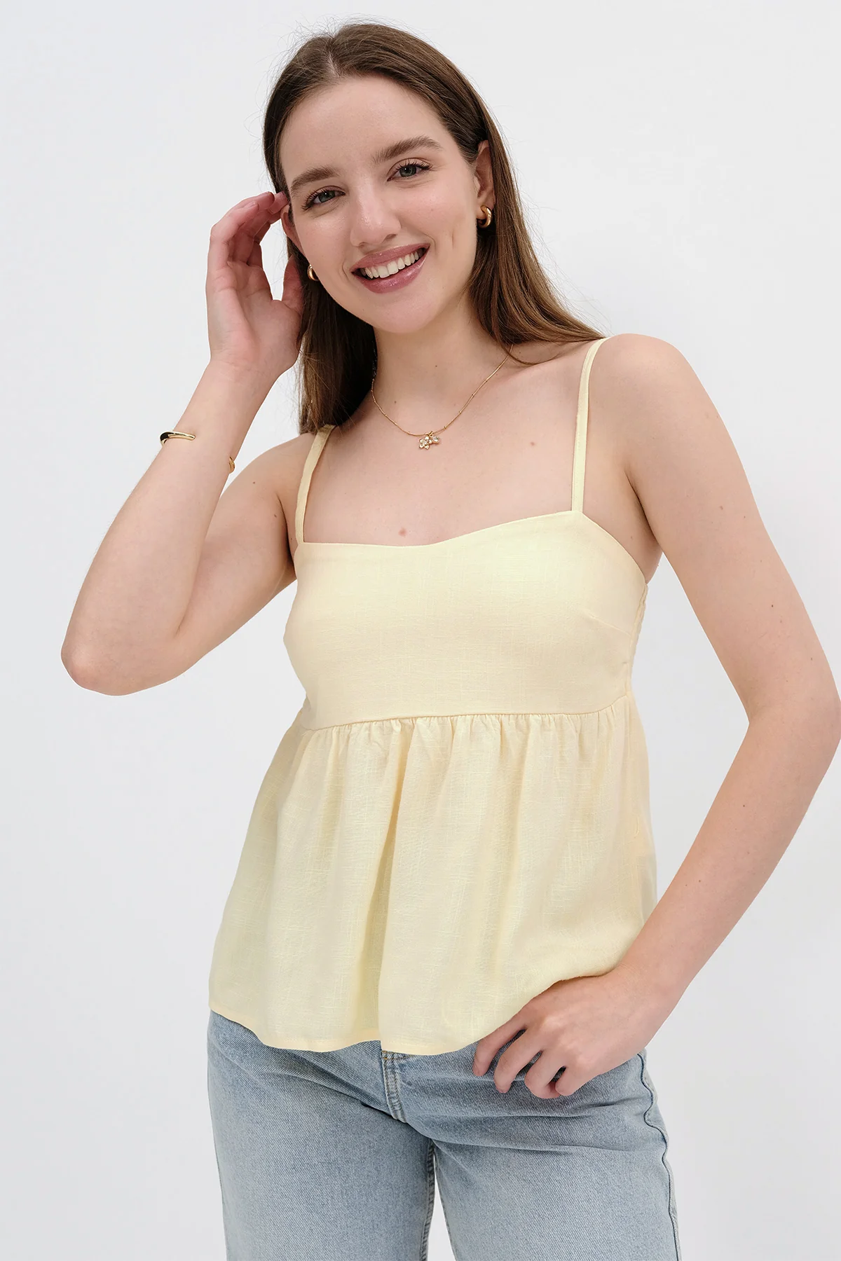 Linen Blended Rope Strap Undershirt - Image 6