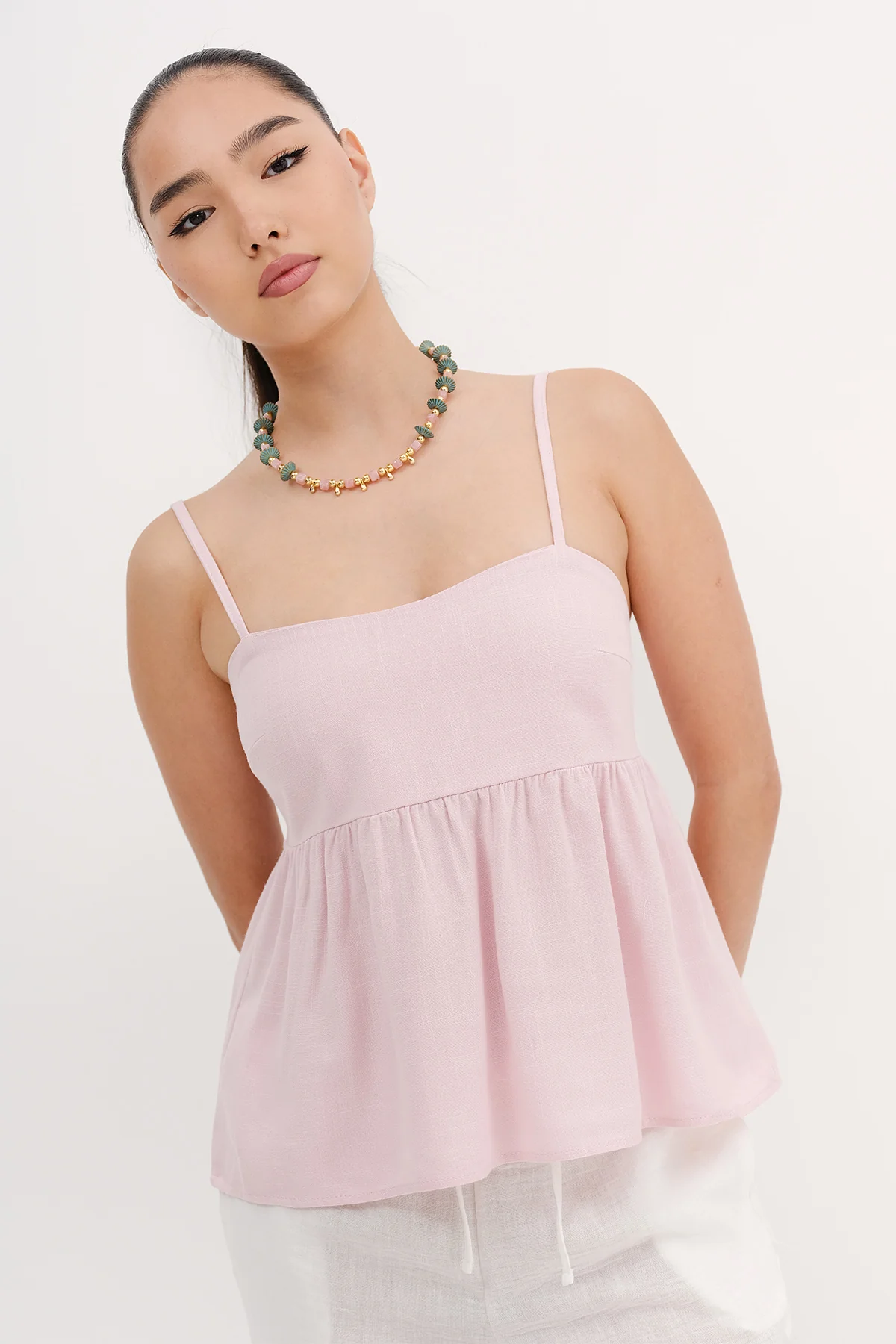 Linen Blended Rope Strap Undershirt - Image 9