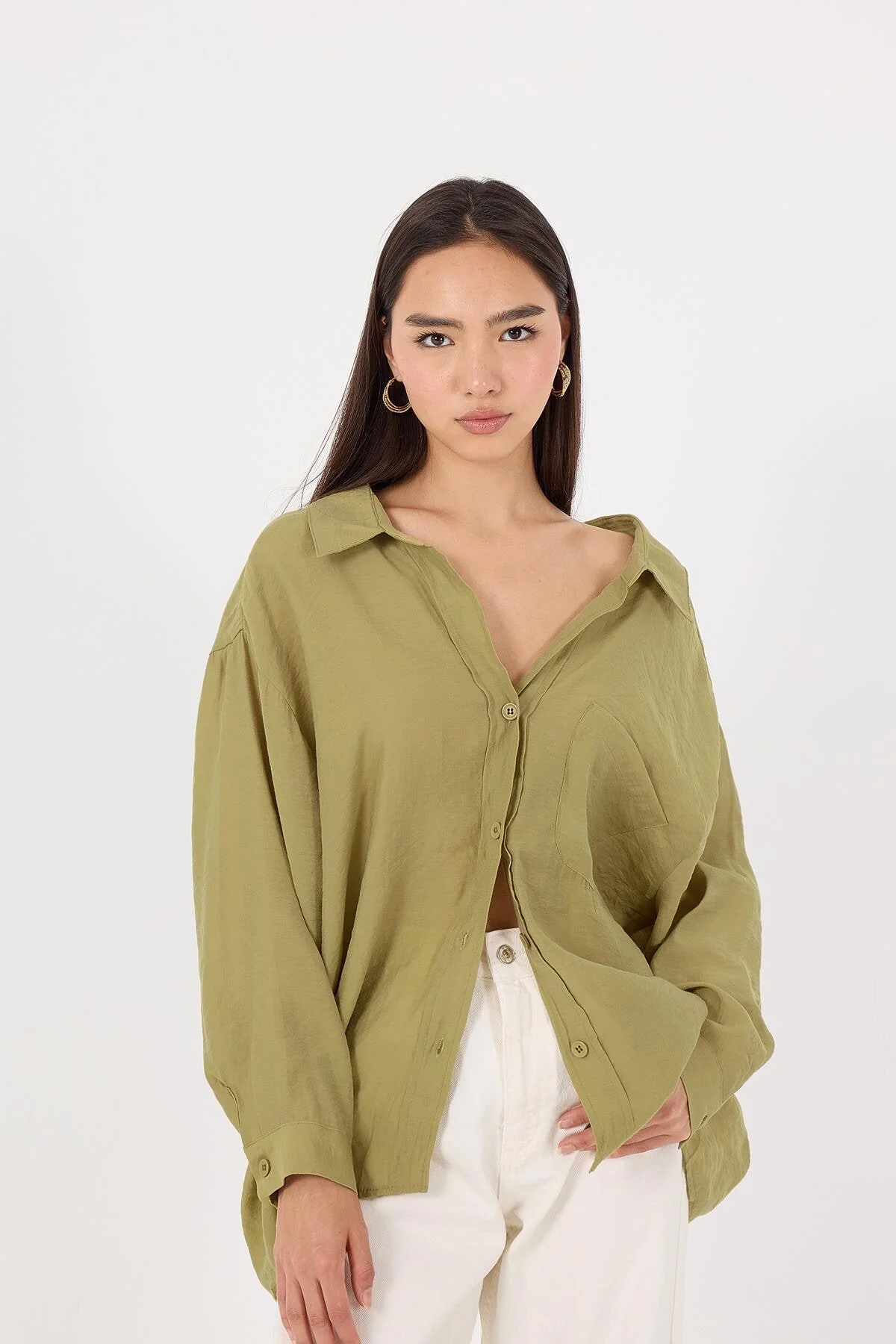 Oversize Shirt With Pocket Detail - Image 34