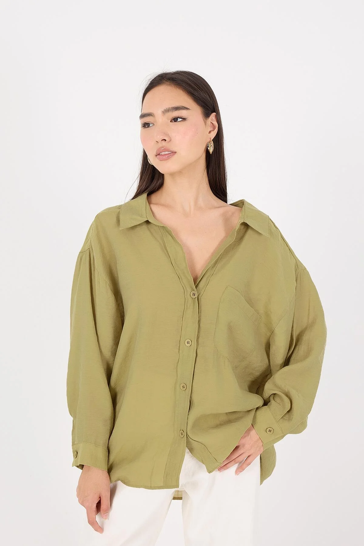 Oversize Shirt With Pocket Detail - Image 36