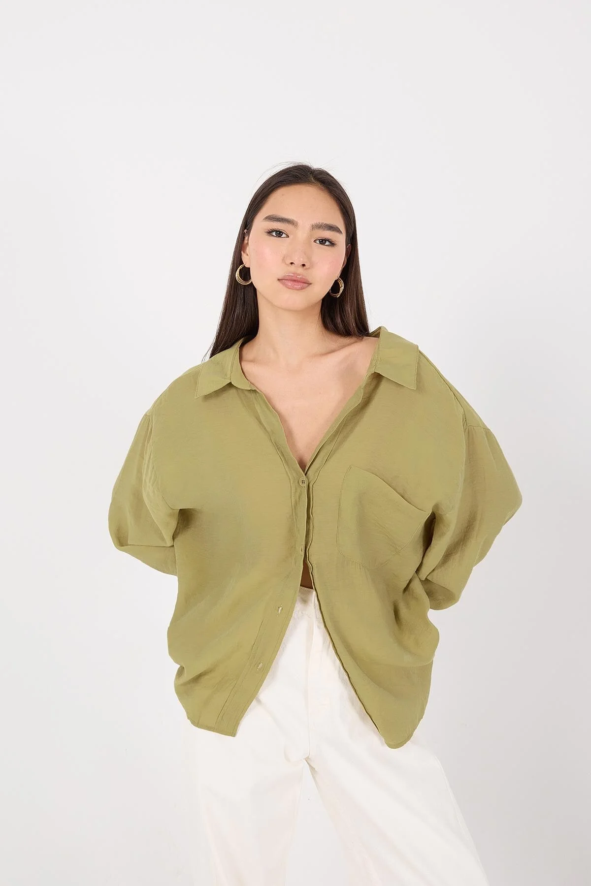 Oversize Shirt With Pocket Detail - Image 37