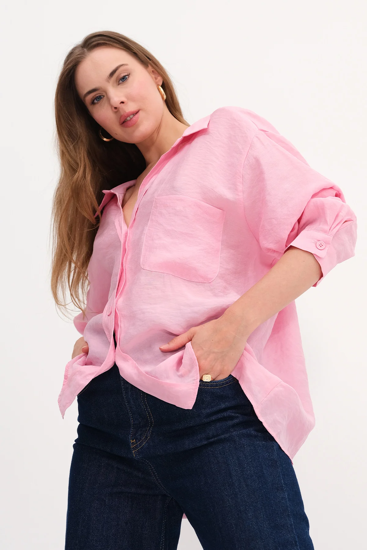 Oversize Shirt With Pocket Detail - Image 4