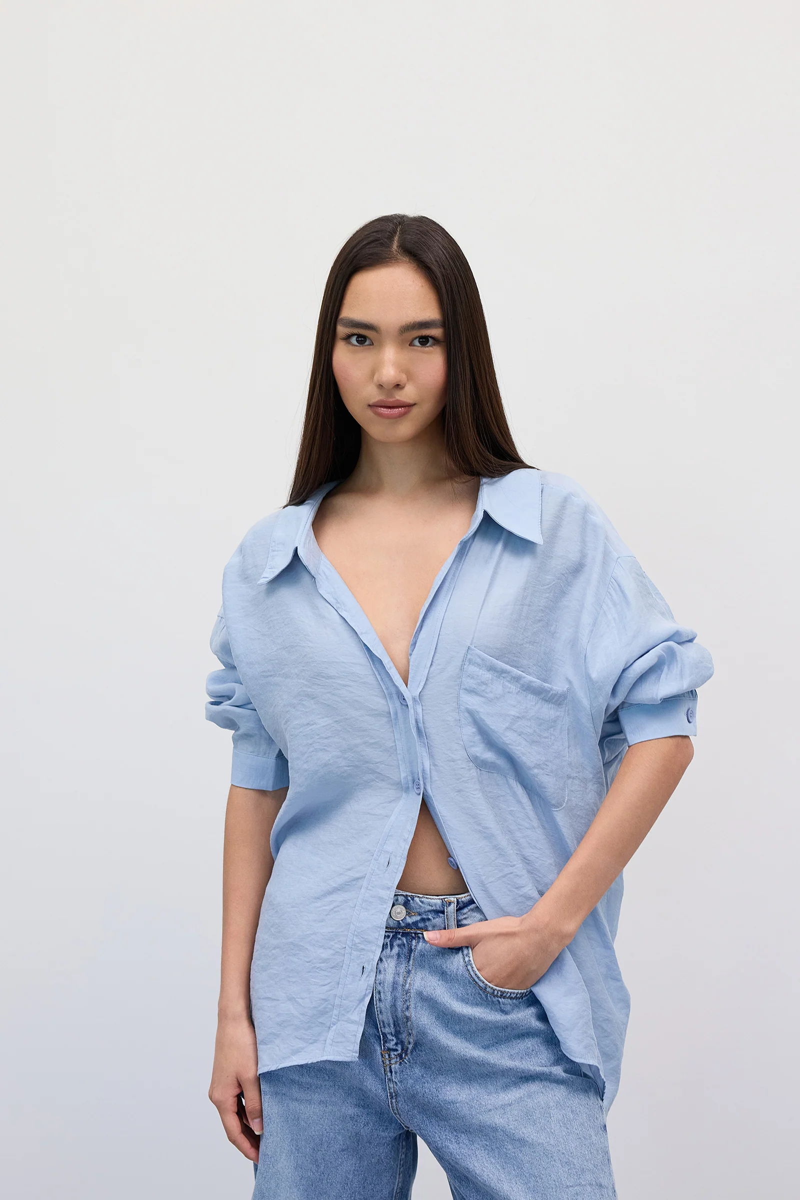 Oversize Shirt With Pocket Detail - Image 42